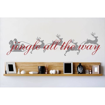 Decal, Jingle All The Way Quote, Home Decor, 10x40"