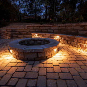Paver Patio with Lighted Fire pit