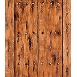 Rustic Solid Knotty Alder Front Single Door with Forged Iron - Front Doors