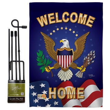 Welcome Home Americana Military Garden Flag Set