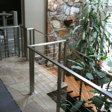 Stainless Steel Cable Railing - Rectangle Tube Top with Square Posts