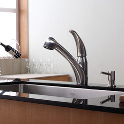 Kraus Single Lever Stainless Steel Pull Out Kitchen Faucet KPF-2110 - Kitchen Faucets