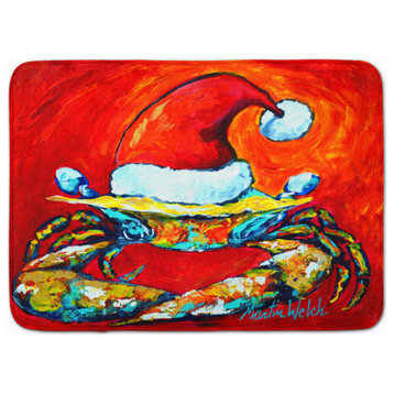 Caroline's Treasures Crab Hat Santa Claws Floor Mat