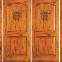 Double Door with Two Sidelites Entry Prehung Alder,, Speakeasy - Front Doors