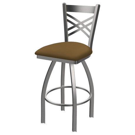 820 Catalina 30 Swivel Bar Stool with Stainless Finish and Canter Saddle Seat