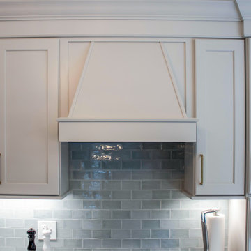 Two Tone Kitchen with Wood & Irish Creme Painted Cabinets w/ Quartz Countertop