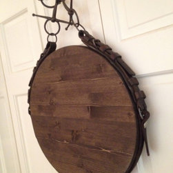Leather Bridle Mirror, back (Custom Design) - Wall Mirrors