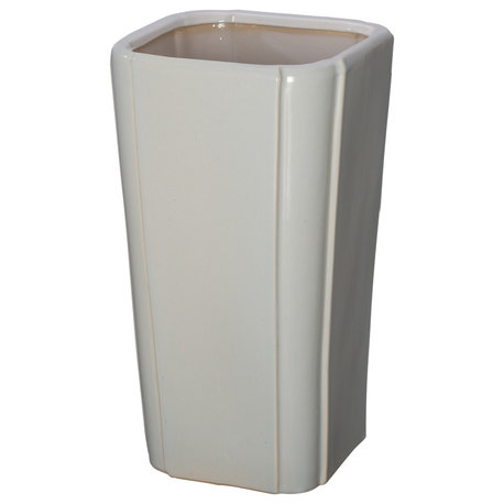 Quadrant Gray Ceramic Decorative Vase