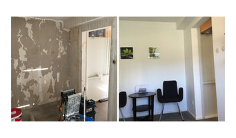 Inomhus målning, bredspackling, tapetsering och putsning