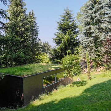 Schwimmteich mit Blick auf den Bodensee