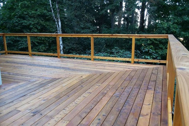 Example of an arts and crafts deck design in Portland