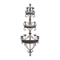 Large Metal Wall Candleholder - Candleholders