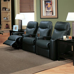 Coaster 7537 3 Pieces Director Black Reclining Chair - Sectional Sofas