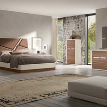 Modern Contemporary Wood Microfiber Bedroom Collection