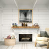 Solid Beam Fireplace Mantel Shelf, Aged Oak, 60"