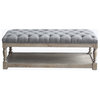 Athena Rectangular Coffee Table, White and Frost Gray