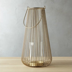 swoon small brass hurricane | CB2 - Candles