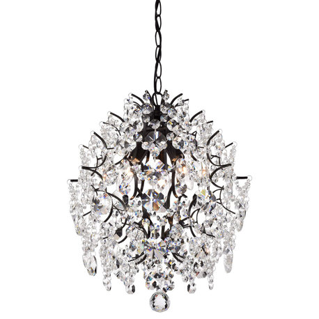 Silvia Antique Black 3-light Crystal Chandelier