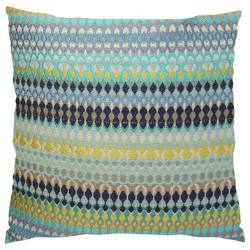 Plutus Alpenglow Turquoise Handmade Throw Pillow, Double Sided, 20x20