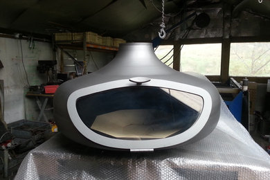 Bespoke rotating suspended FireBob stove.