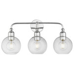 Livex Lighting - Downtown 3 Light Polished Chrome Sphere Vanity Sconce - Bring a refined lighting style to your bath area with this downtown collection three light vanity sconce. Shown in a polished chrome finish with clear sphere glass.