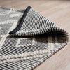Handwoven Wool Black Contemporary Geometric Durrie Killim Rug, 9'x12'