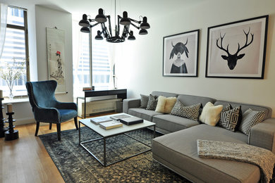 Transitional living room photo in New York
