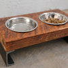Elevated Dog Bowl Stand,  Rustic Dog Bowl