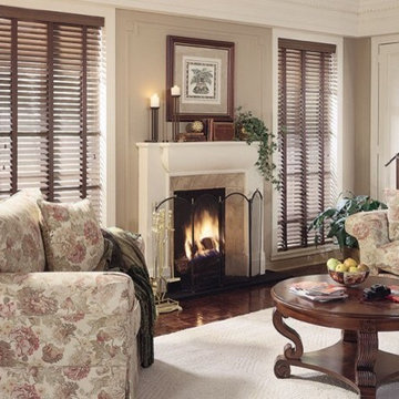 Family Room Blinds with cloth tapes