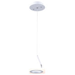 Artcraft - Artcraft Phoenix 1 Light Pendant, White - Very unique and highly modern, the Phoenix collection featured a semi gloss white frame which has LED illuminated discs throughout. The direction of each disc is adjustable. This model is energy efficient. Single pendant shown (other size and companion units available)