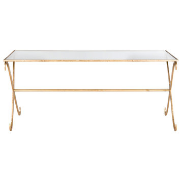Valerie Coffee Table/ Gold/ Tempered Glass Top