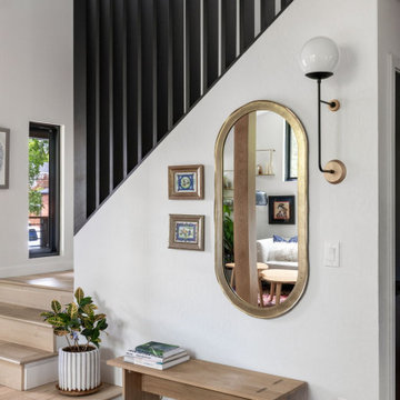 Entry hallway, black slat wall — Nixon I, Reno interior design by Find Design