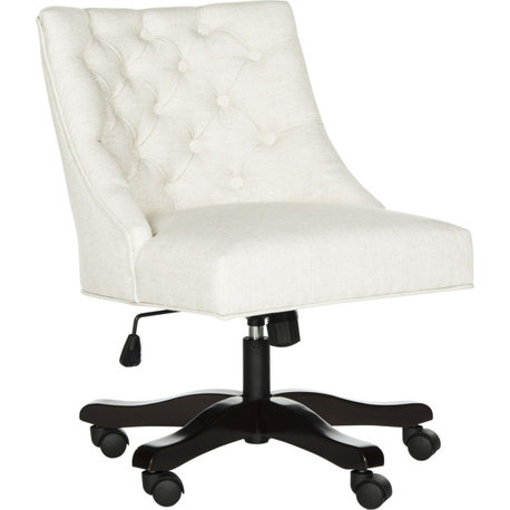 Soho Tufted Swivel Desk Chair - Light Creme