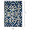 Noble House Belmont 90x63" Indoor/Outdoor Fabric Geometric Area Rug - Navy/Ivory