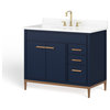 The Wimberley Bathroom Vanity, Navy Blue, 42", Single Sink, Freestanding