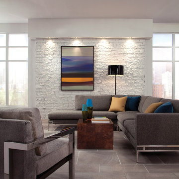 Open Concept Living Room with Manolo Sectional from Thayer Coggin