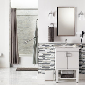 Modern White and Grey Bathroom