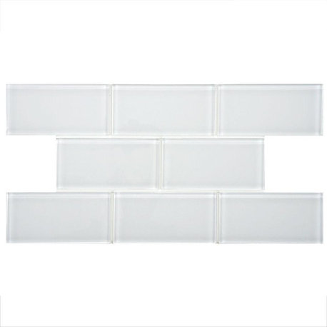 3 X 12 White Glass Subway Tile