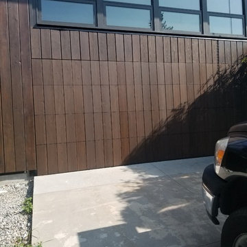 Dark Stained Garage Doors