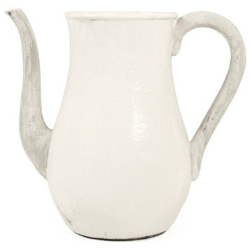 Large Distressed White Pitcher
