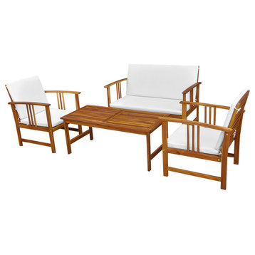 vidaXL Patio Furniture Set 4 Piece Sofa Set with Cushions Solid Wood Acacia
