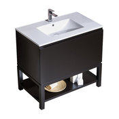 Vanity Emmet 37 with Integrated White Porcelain, Metal Gray