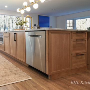 White Oak Kitchen with White Cabinetry & Modern Details