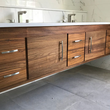 Teak bathroom vanity