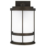 Sea Gull Lighting - Sea Gull Lighting 8690901DEN3-71 Wilburn - 13.5 inch 9.3W 1 LED Medium Outdoor W - Wire/Cord Color: Black/White  SWilburn 13.5 inch 9. Antique Bronze Satin *UL: Suitable for wet locations Energy Star Qualified: YES ADA Certified: n/a  *Number of Lights: Lamp: 1-*Wattage:9.3w A19 Medium Base LED bulb(s) *Bulb Included:Yes *Bulb Type:A19 Medium Base LED *Finish Type:Antique Bronze