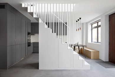 Design ideas for a contemporary straight staircase in London.