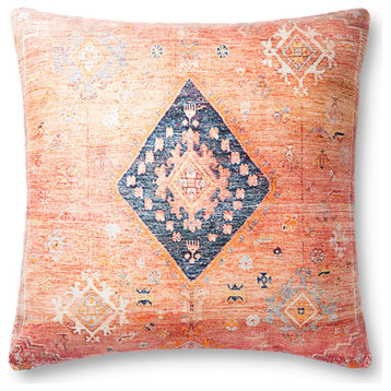 Poly Filled Coral 3'x3' P0883 Decorative Floor Pillow by Loloi