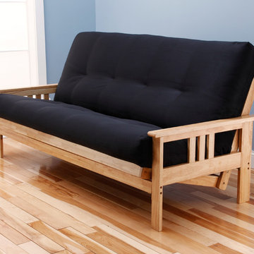 Monterey Natural Frame with Black Suede Mattress