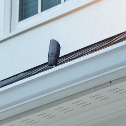 Suwanee, GA House Lighting Project Brass Up Light - Outdoor Lighting