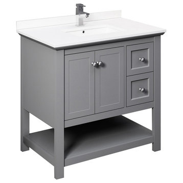 Fresca Manchester 36" Gray Cabinet With Top and Sink